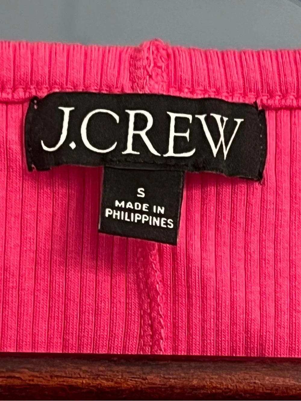 J. CREW Women’s Pink Ribbed High Neck Tank Top Size S